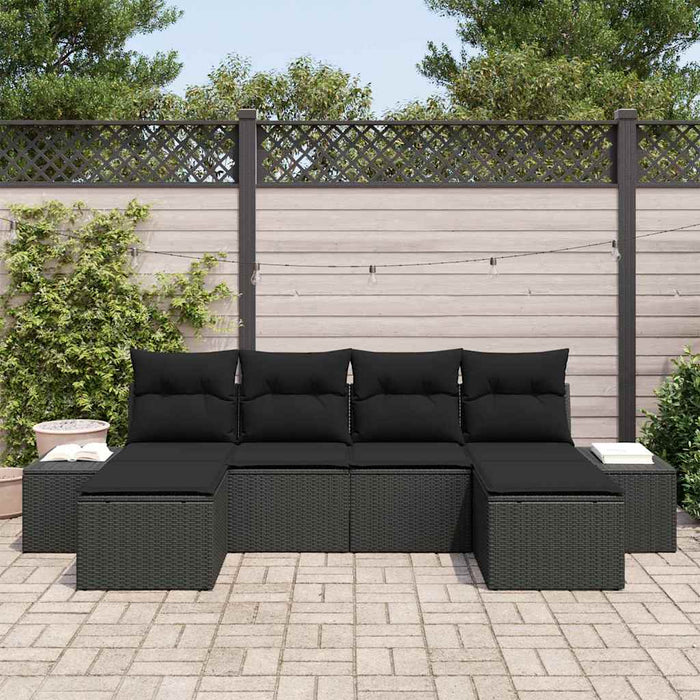 Set de canapele pentru grădină 6 pcs Negru 184 x 62 x 85 cm - WALTI WALTI
