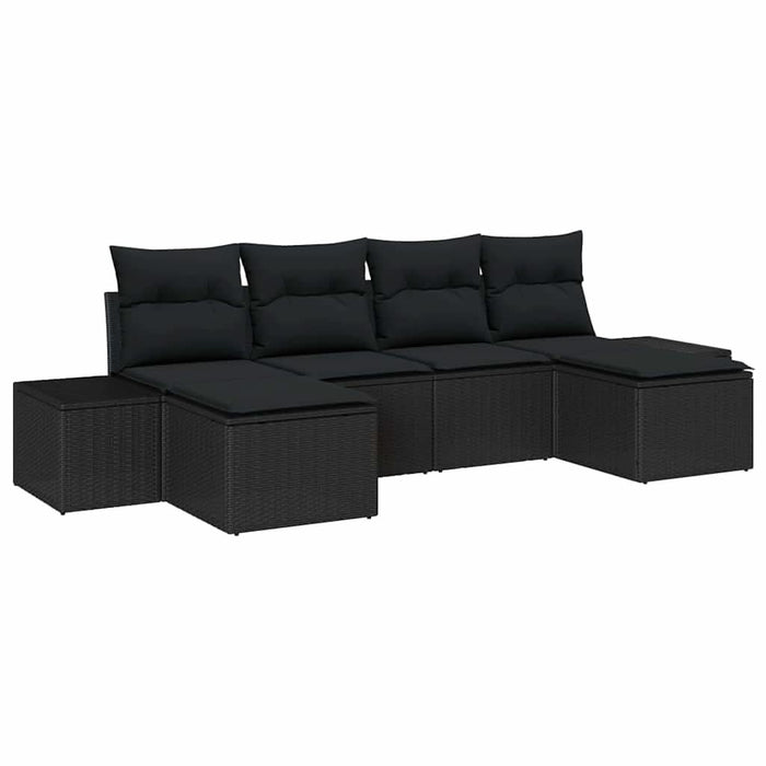 Set de canapele pentru grădină 6 pcs Negru 184 x 62 x 85 cm - WALTI WALTI