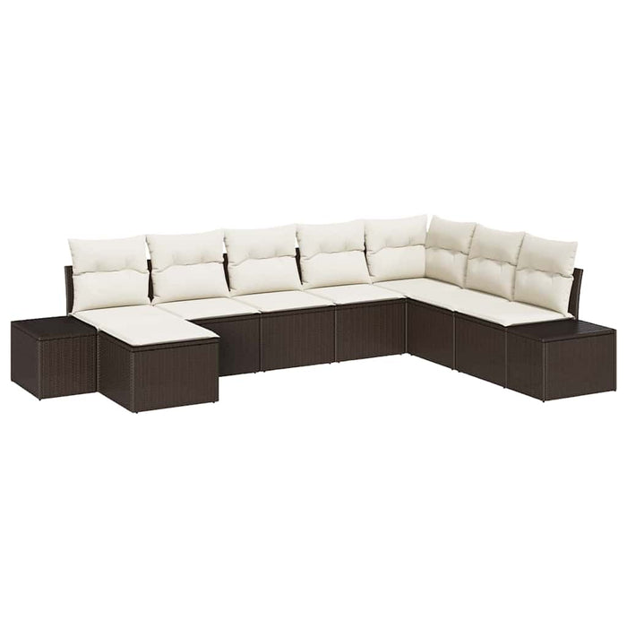Set de canapele pentru grădină cu pernă 8 pcs maro și crem - WALTI WALTI