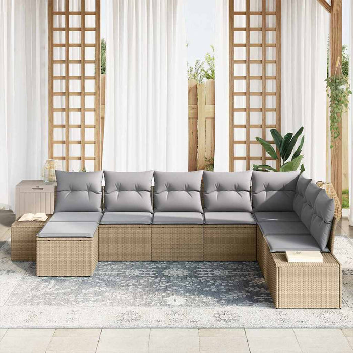 Set de canapele pentru grădină 8 pcs Beige și gri deschis - WALTI WALTI