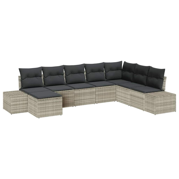 Set de canapele pentru grădină cu pernă 8 pcs Gri deschis - WALTI WALTI
