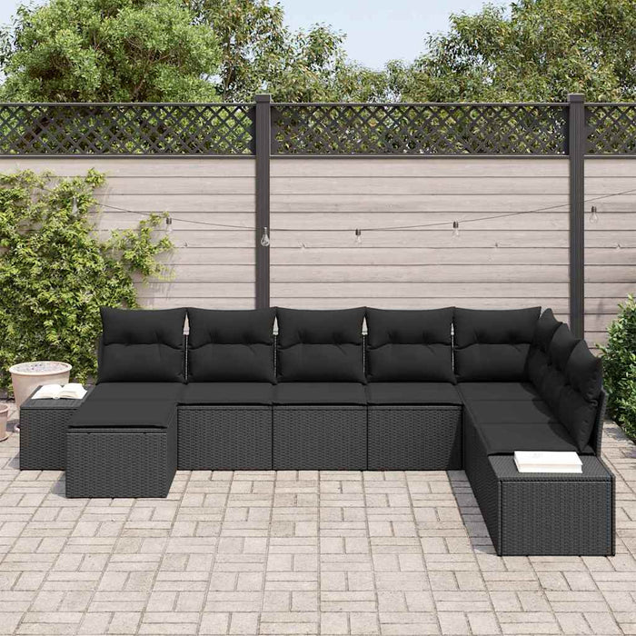Set de canapele pentru grădină 8 pcs Negru 319 x 209 x 85 cm - WALTI WALTI