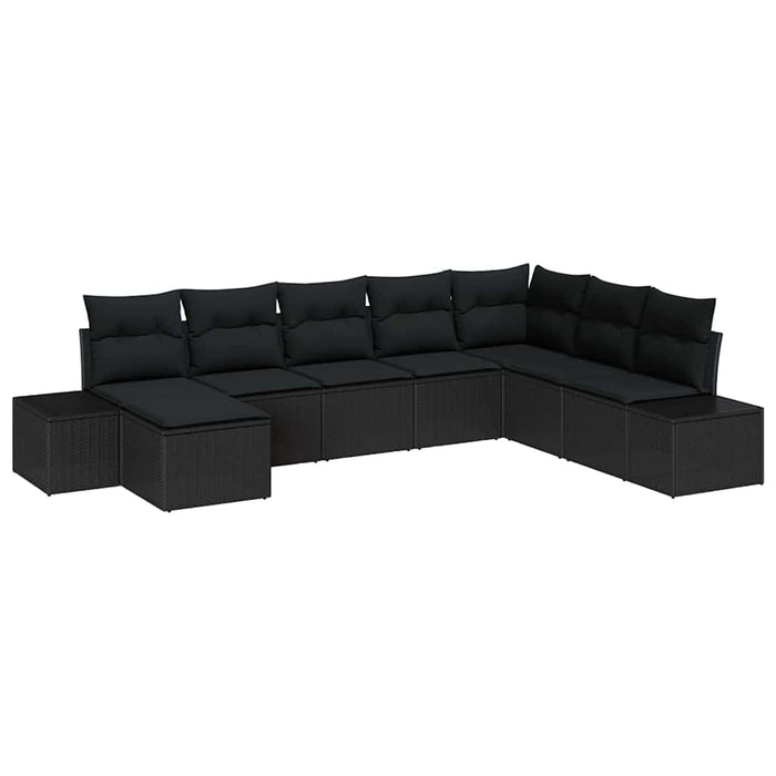 Set de canapele pentru grădină 8 pcs Negru 319 x 209 x 85 cm - WALTI WALTI