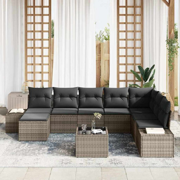 Set de canapele pentru grădină 9 pcs Gri 319 x 209 x 85 cm - WALTI WALTI