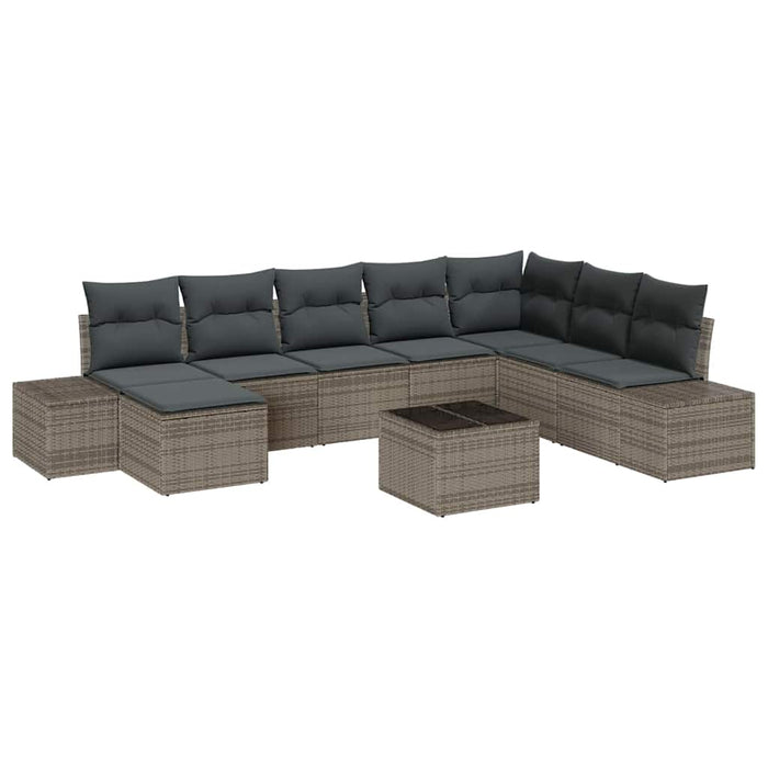 Set de canapele pentru grădină 9 pcs Gri 319 x 209 x 85 cm - WALTI WALTI