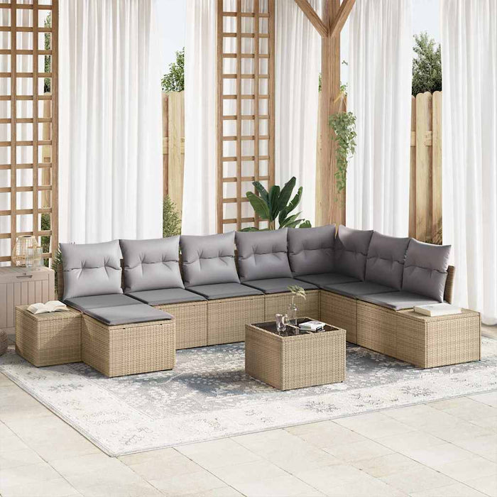 Set de canapele pentru grădină 8 pcs Bej și gri deschis - WALTI WALTI
