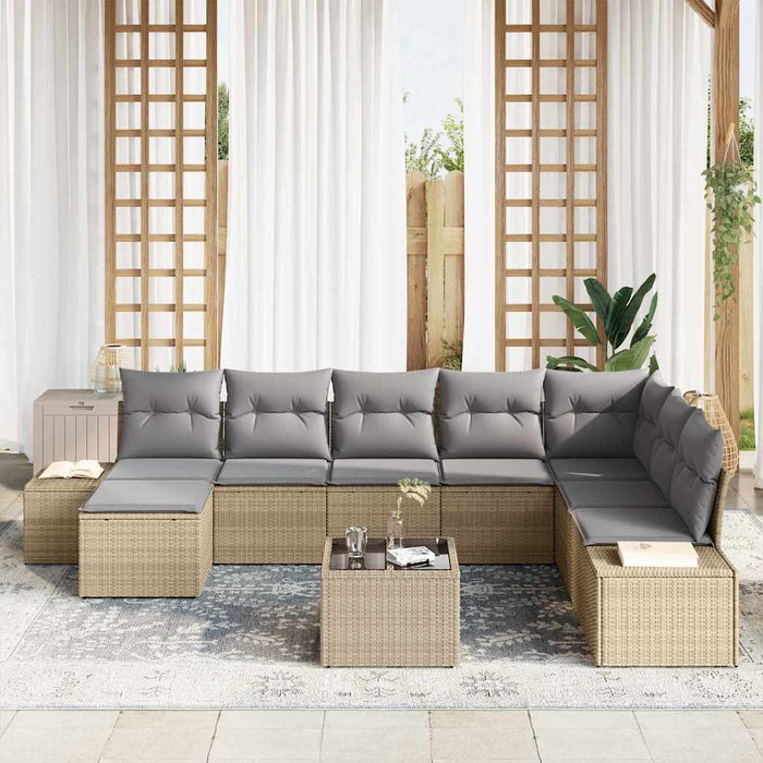 Set de canapele pentru grădină 8 pcs Bej și gri deschis - WALTI WALTI