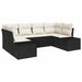 Set de canapele pentru grădină cu pernă 6 pcs negru și crem - WALTI WALTI