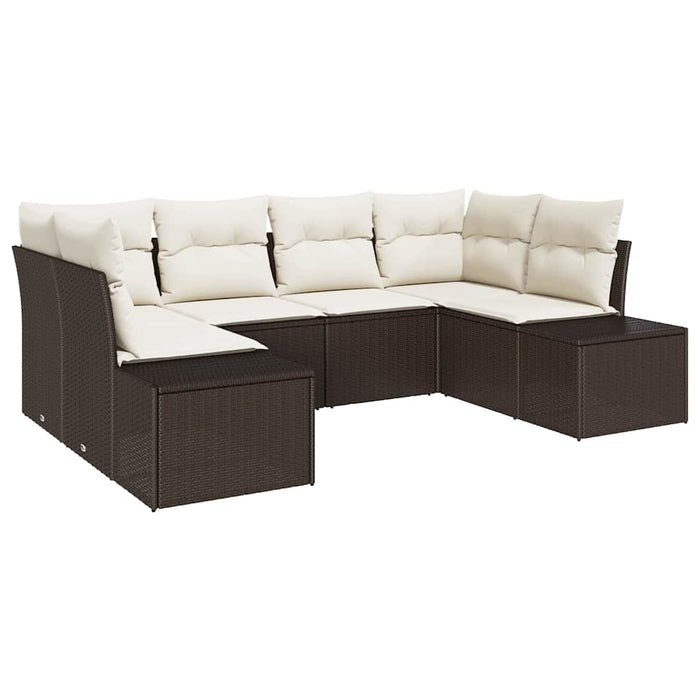 Set de canapele pentru grădină cu pernă 6 pcs maro și crem - WALTI WALTI