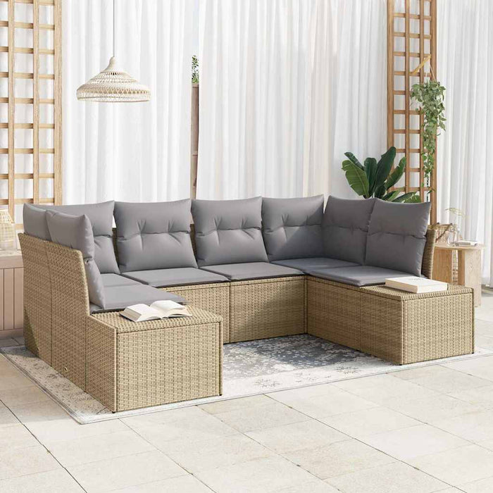 Set de canapele pentru grădină 6 pcs Beige și gri deschis - WALTI WALTI