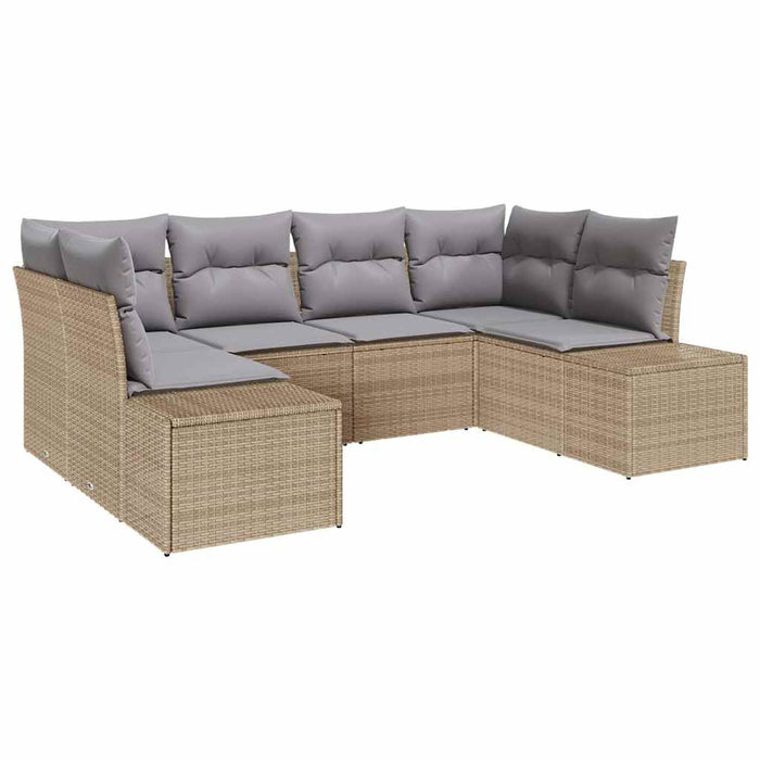 Set de canapele pentru grădină 6 pcs Beige și gri deschis - WALTI WALTI