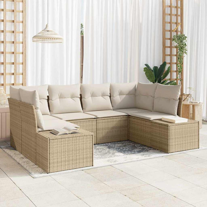 Set de canapele pentru grădină cu pernă 6 pcs bej și crem - WALTI WALTI