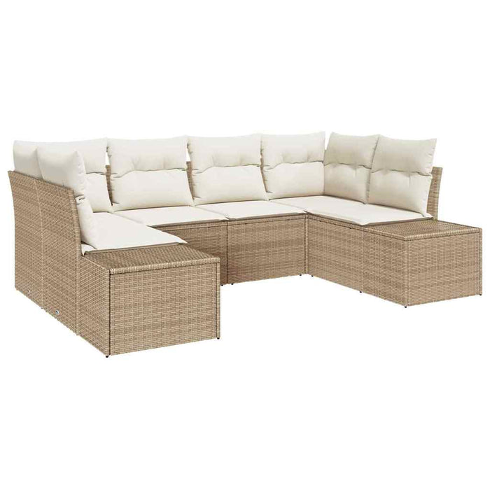 Set de canapele pentru grădină cu pernă 6 pcs bej și crem - WALTI WALTI