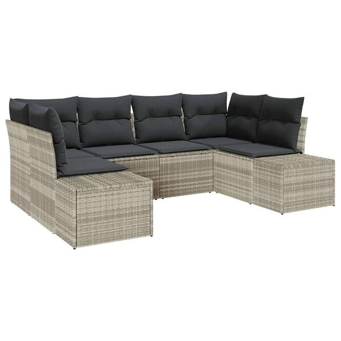 Set de canapele pentru grădină cu pernă 6 pcs Gri deschis - WALTI WALTI