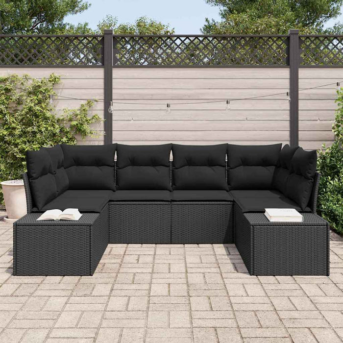 Set de canapele pentru grădină 6 pcs Negru 234 x 154 x 85 cm - WALTI WALTI