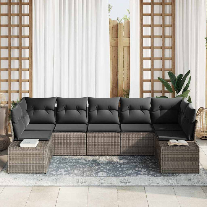 Set de canapele pentru grădină 7 pcs Gri Rattan poli - WALTI WALTI
