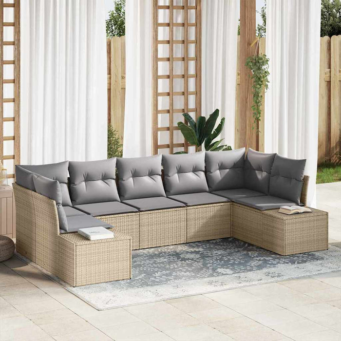 Set de canapele pentru grădină 7 pcs Beige și gri deschis - WALTI WALTI