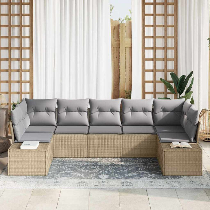 Set de canapele pentru grădină 7 pcs Beige și gri deschis - WALTI WALTI