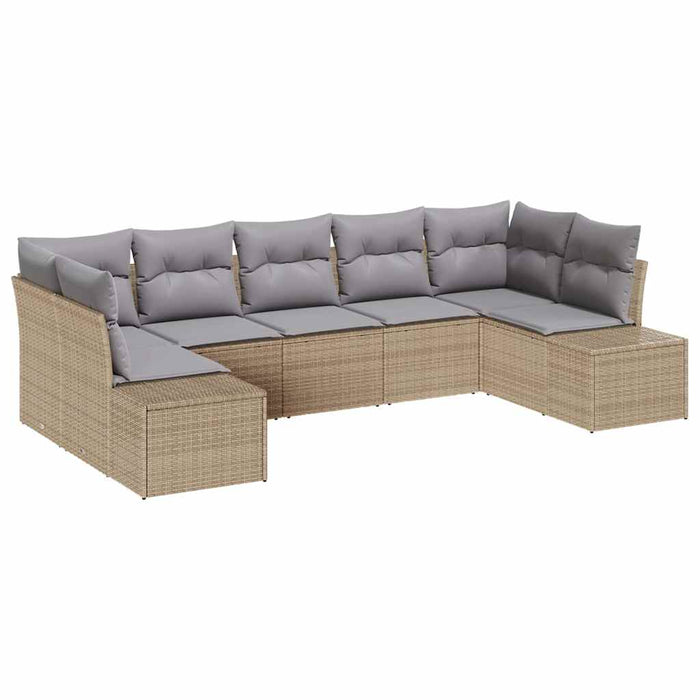 Set de canapele pentru grădină 7 pcs Beige și gri deschis - WALTI WALTI