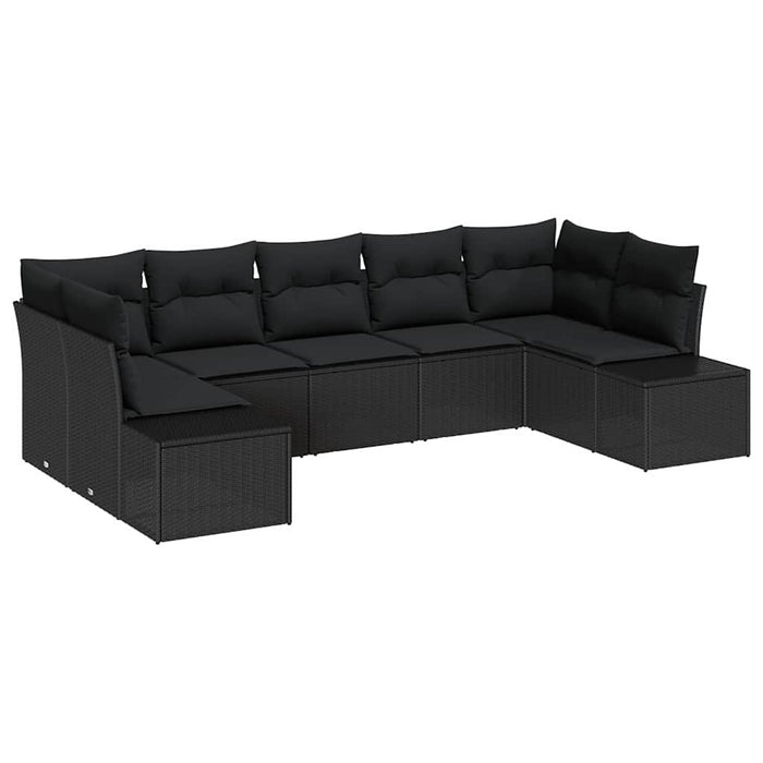Set de canapele pentru grădină 7 pcs Negru Rattan poli - WALTI WALTI