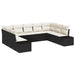 Set de canapele pentru grădină 9 pcs Negru și Crem Poliratan - WALTI WALTI
