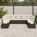 Set de canapele pentru grădină 9 pcs maro și crem Poli Rattan - WALTI WALTI