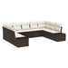 Set de canapele pentru grădină 9 pcs maro și crem Poli Rattan - WALTI WALTI