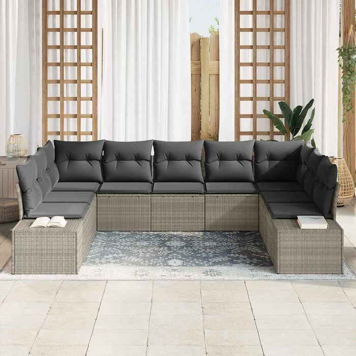 Set de canapele pentru grădină 9 pcs Gri deschis Poliratan - WALTI WALTI