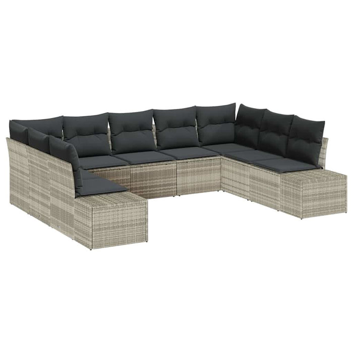 Set de canapele pentru grădină 9 pcs Gri deschis Poliratan - WALTI WALTI