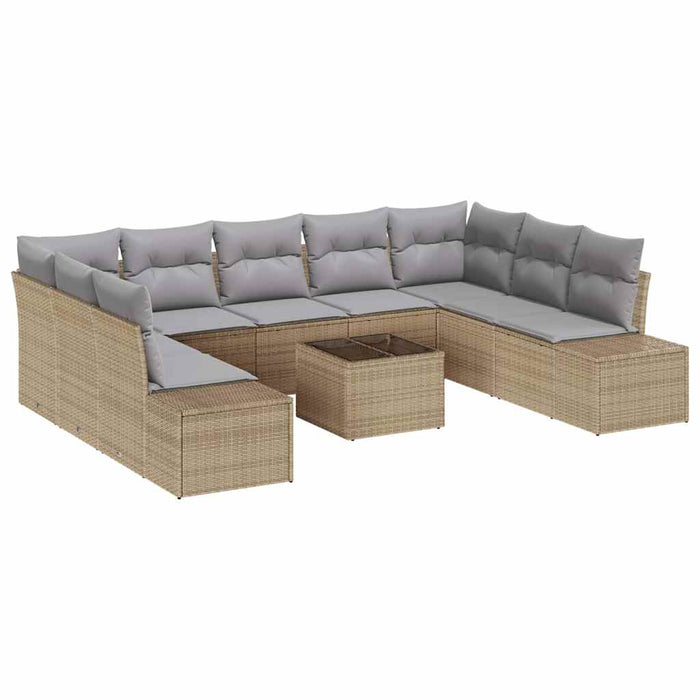 Set de canapele pentru grădină 9 pcs Beige și gri deschis - WALTI WALTI