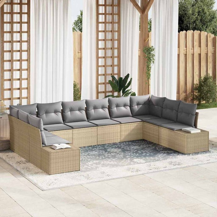 Set de canapele pentru grădină 10 pcs bej și gri deschis - WALTI WALTI