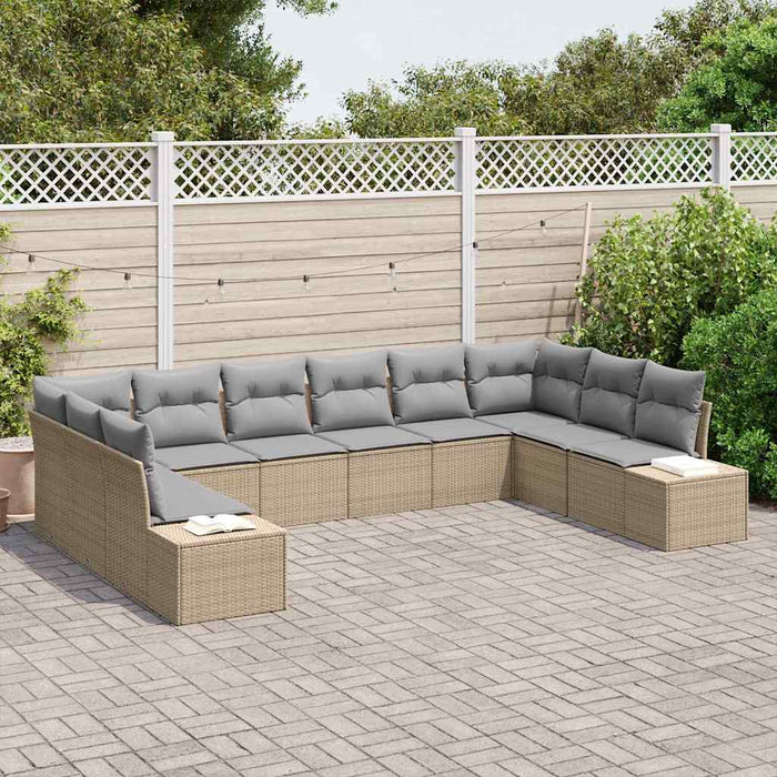 Set de canapele pentru grădină 10 pcs bej și gri deschis - WALTI WALTI