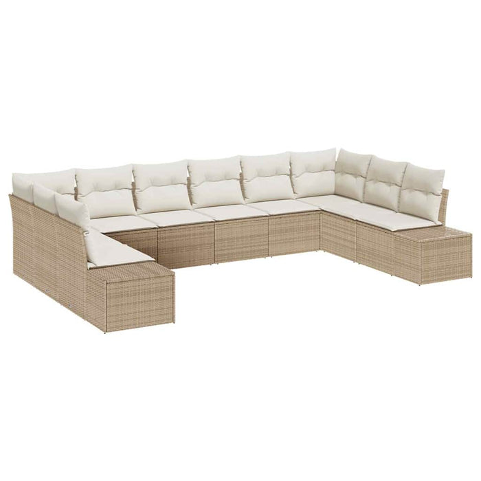 Set de canapele pentru grădină 10 pcs Bej și crem Poliratan - WALTI WALTI