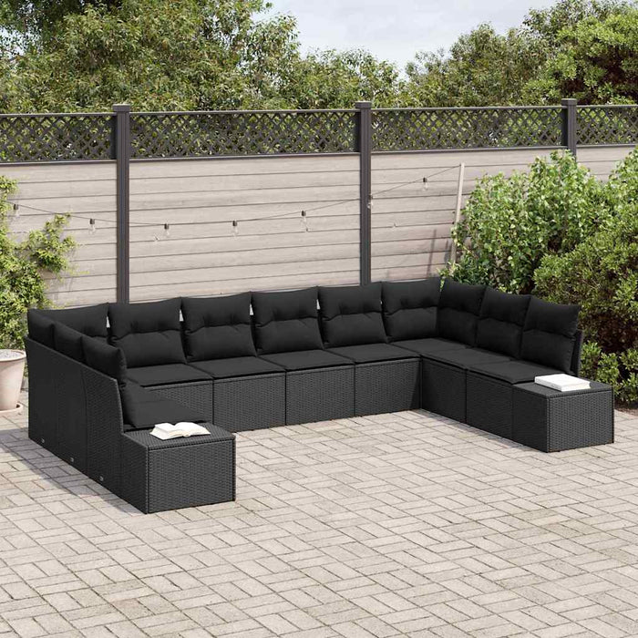 Set de canapele pentru grădină 10 pcs Negru 344 x 209 x 85 cm - WALTI WALTI