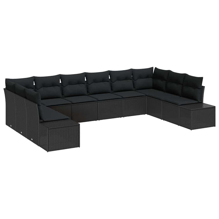 Set de canapele pentru grădină 10 pcs Negru 344 x 209 x 85 cm - WALTI WALTI