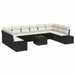 Set de canapele pentru grădină cu pernă 11 pcs negru și crem - WALTI WALTI