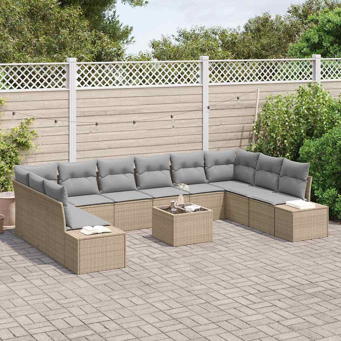Set de canapele pentru grădină 11 pcs bej și gri deschis - WALTI WALTI