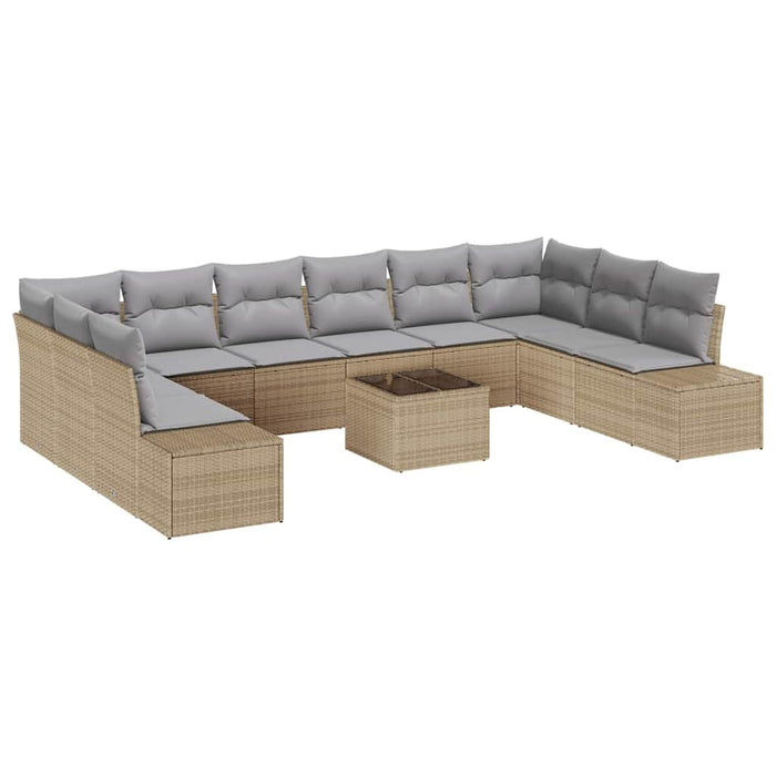 Set de canapele pentru grădină 11 pcs bej și gri deschis - WALTI WALTI
