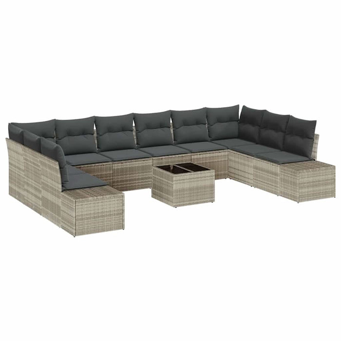 Set de canapele pentru grădină cu pernă 11 pcs Gri deschis - WALTI WALTI