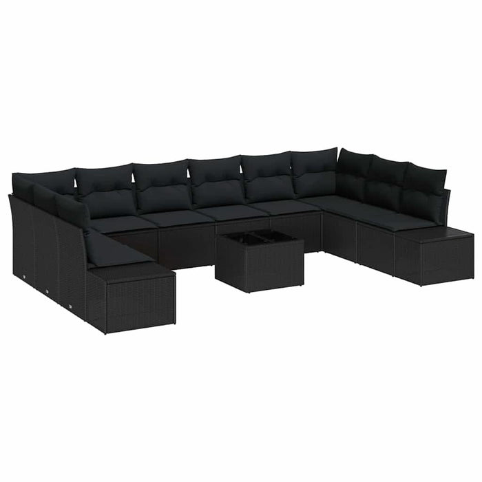 Set de canapele pentru grădină 11 pcs Negru 344 x 209 x 85 cm - WALTI WALTI