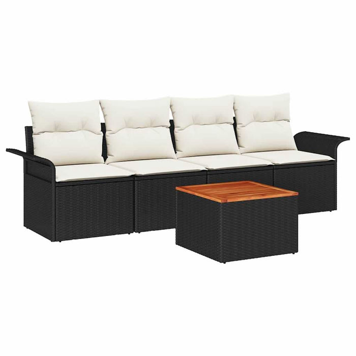 Set de canapele pentru grădină cu pernă 5 pcs Negru, Crem - WALTI WALTI