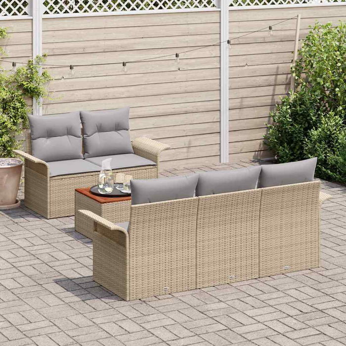 Set de canapele pentru grădină cu pernă 6 pcs Bej, Gri deschis - WALTI WALTI
