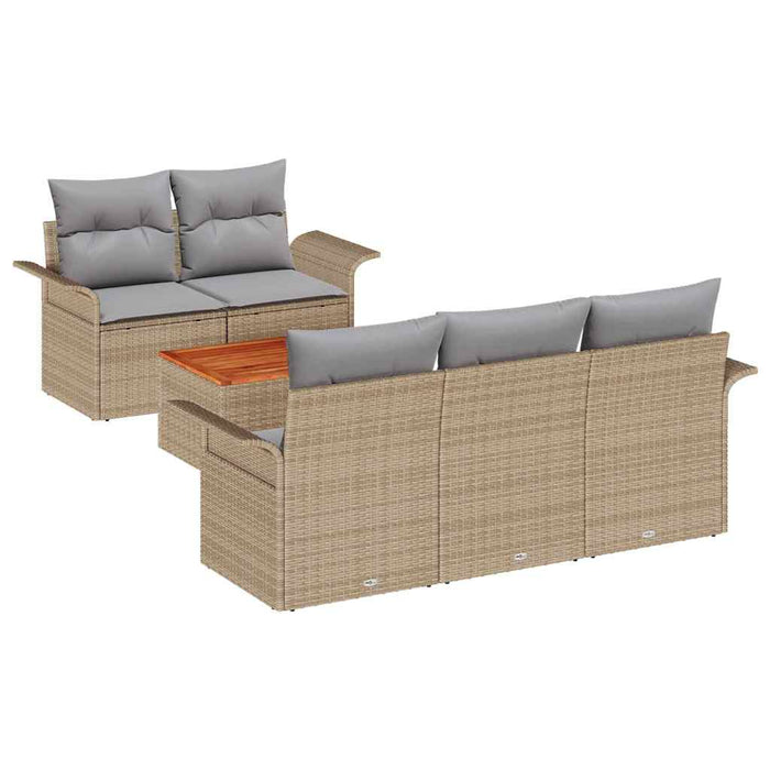 Set de canapele pentru grădină cu pernă 6 pcs Bej, Gri deschis - WALTI WALTI