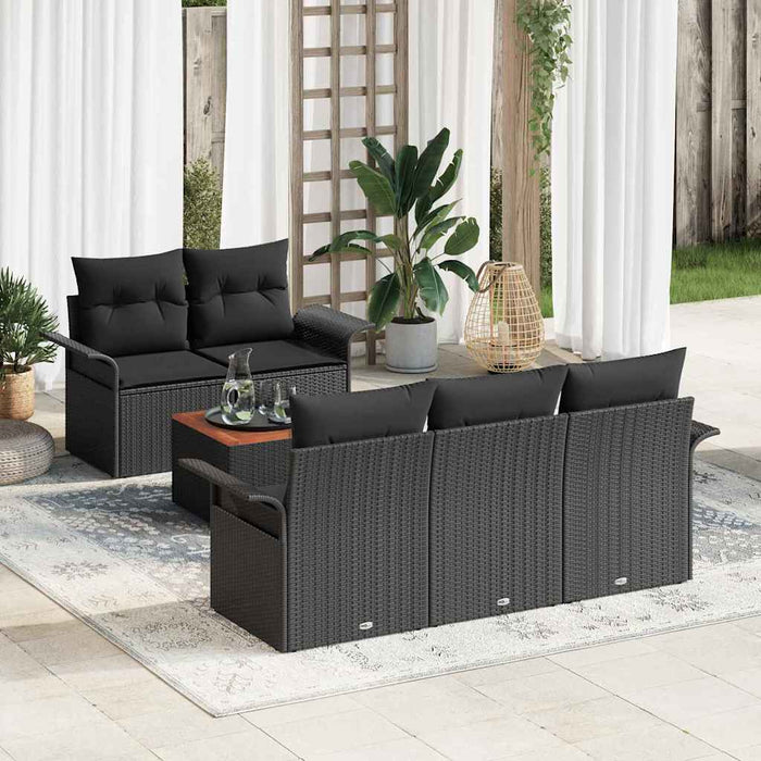Set de canapele pentru grădină 6 pcs Negru 55 x 55 x 37 cm - WALTI WALTI
