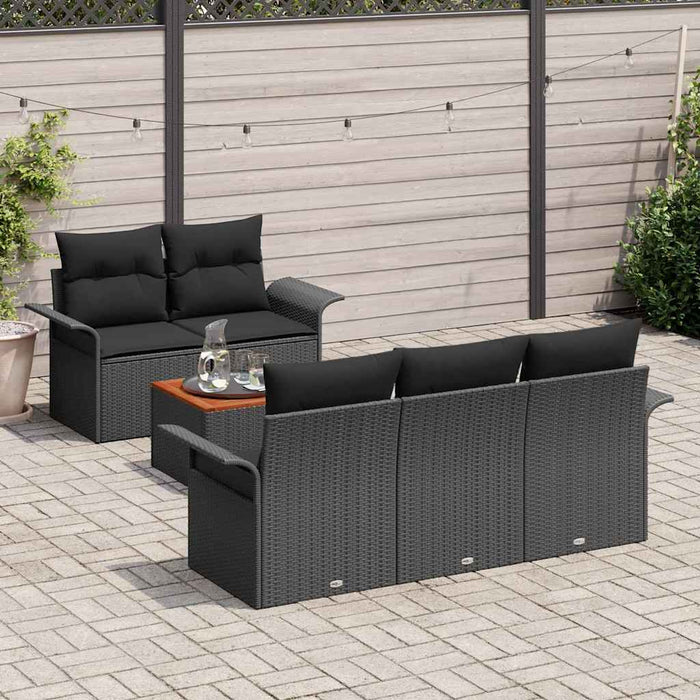 Set de canapele pentru grădină 6 pcs Negru 55 x 55 x 37 cm - WALTI WALTI