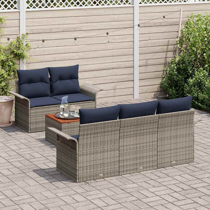 Set de canapele pentru grădină 6 pcs Gri și albastru marin - WALTI WALTI