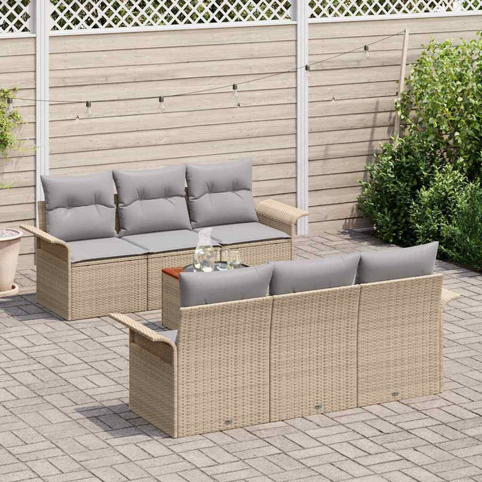 Set de canapele pentru grădină cu pernă 7 pcs Bej, Gri deschis - WALTI WALTI