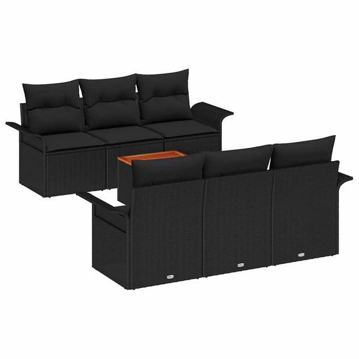 Set de canapele pentru grădină 7 pcs Negru 55 x 55 x 37 cm - WALTI WALTI