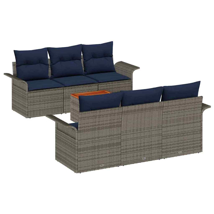 Set de canapele pentru grădină 7 pcs Gri și albastru marin - WALTI WALTI