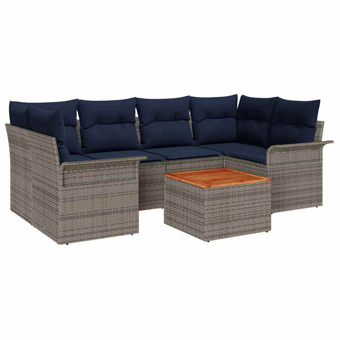 Set de canapele pentru grădină 7 pcs Gri și albastru marin - WALTI WALTI